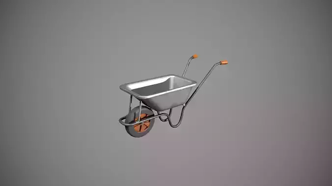 Metal - Orange Wheelbarrow