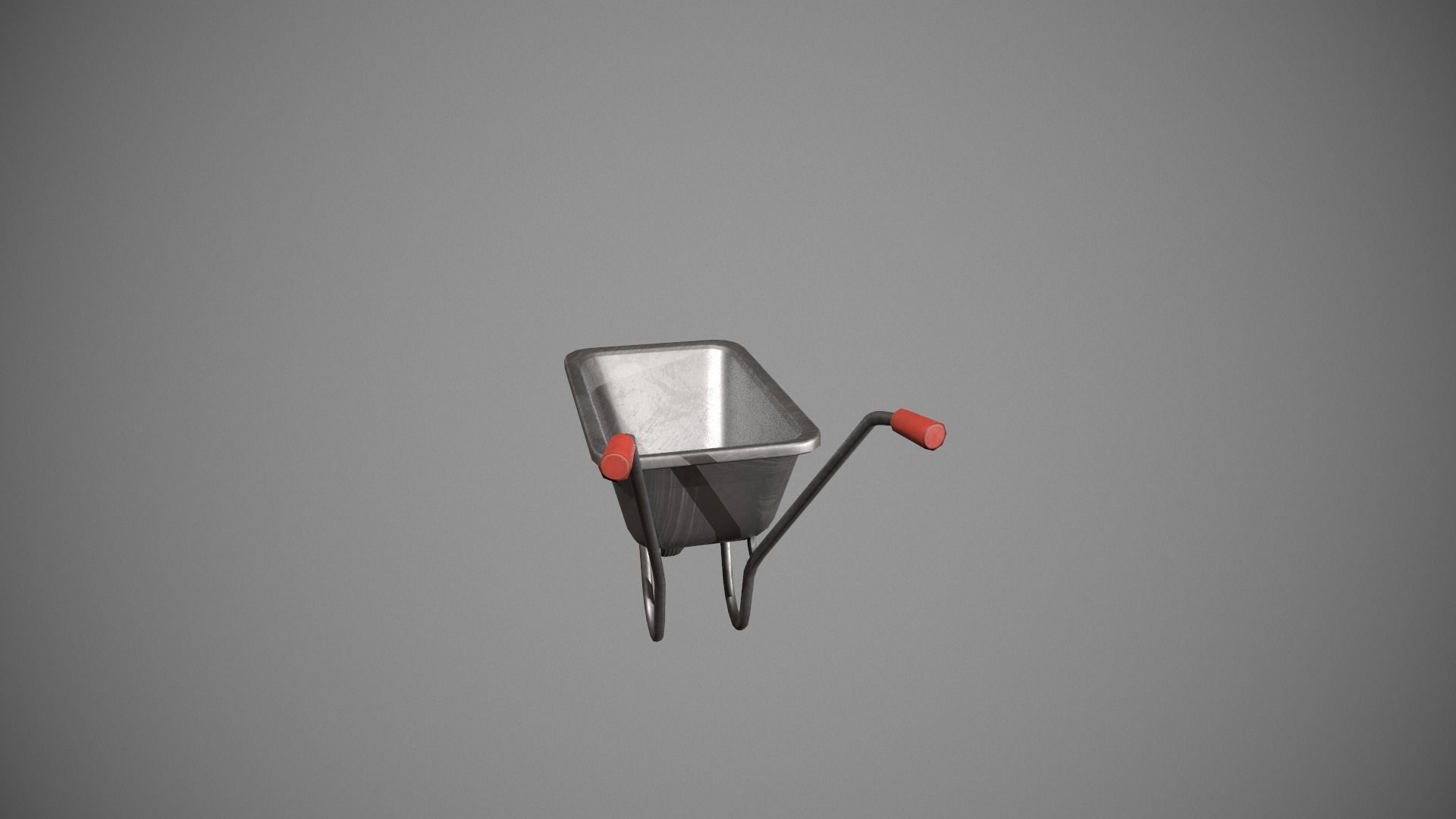 Metal - Red Wheelbarrow Low-poly 3D model_3