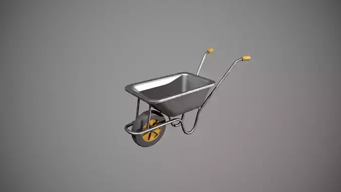 Metal - Yellow Wheelbarrow