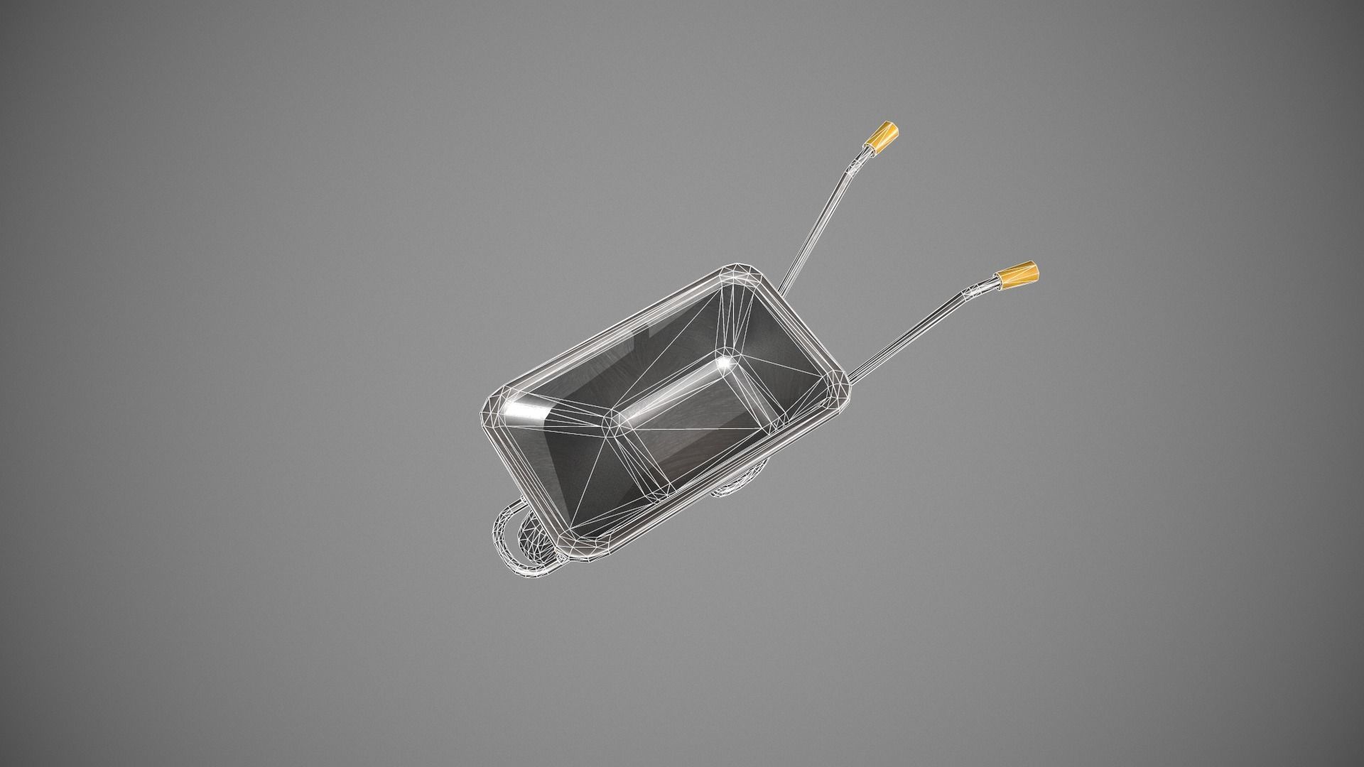 Metal - Yellow Wheelbarrow Low-poly 3D model_21