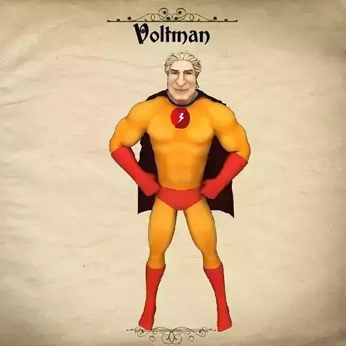 Voltman comic book character called bollman 3D model