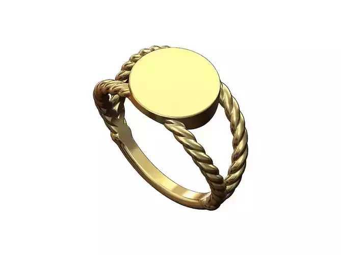 Round twisted wire signet ring