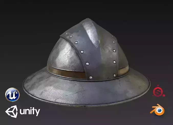 Guard Helmet Low-poly 3D model