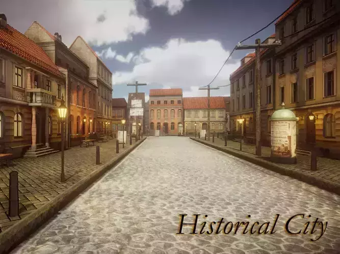 Historical City  Low-poly 3D model