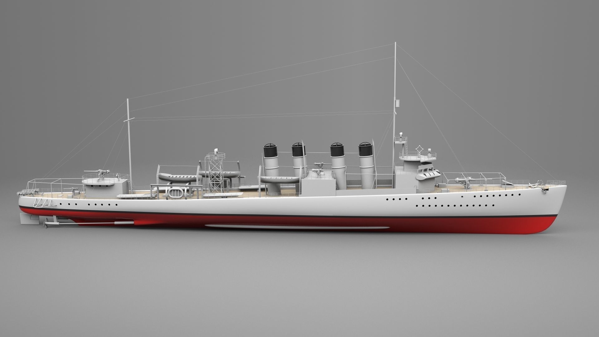 Watercraft 3 - Destroyer Ship 3D model_1