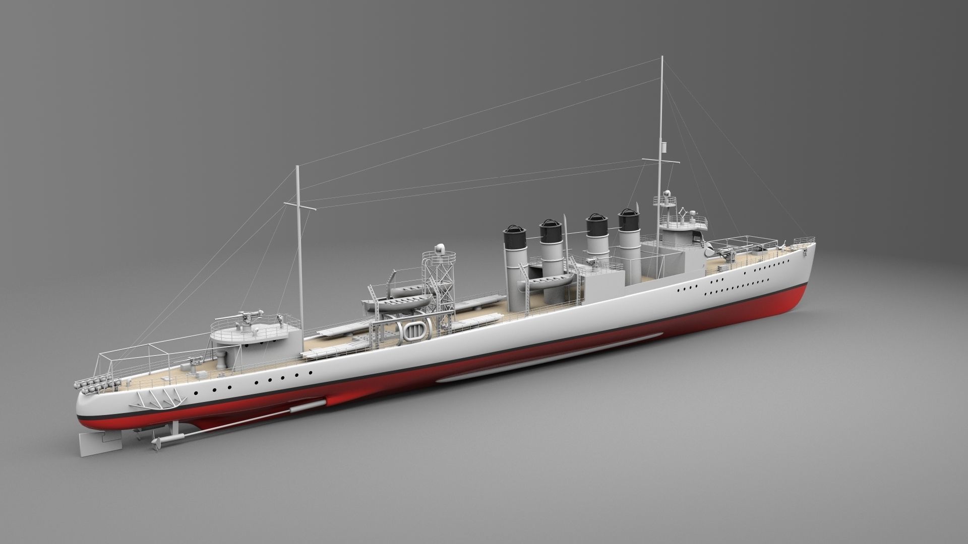 Watercraft 3 - Destroyer Ship 3D model_8