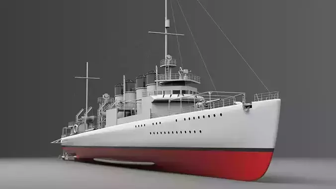 Watercraft 3 - Destroyer Ship 3D model