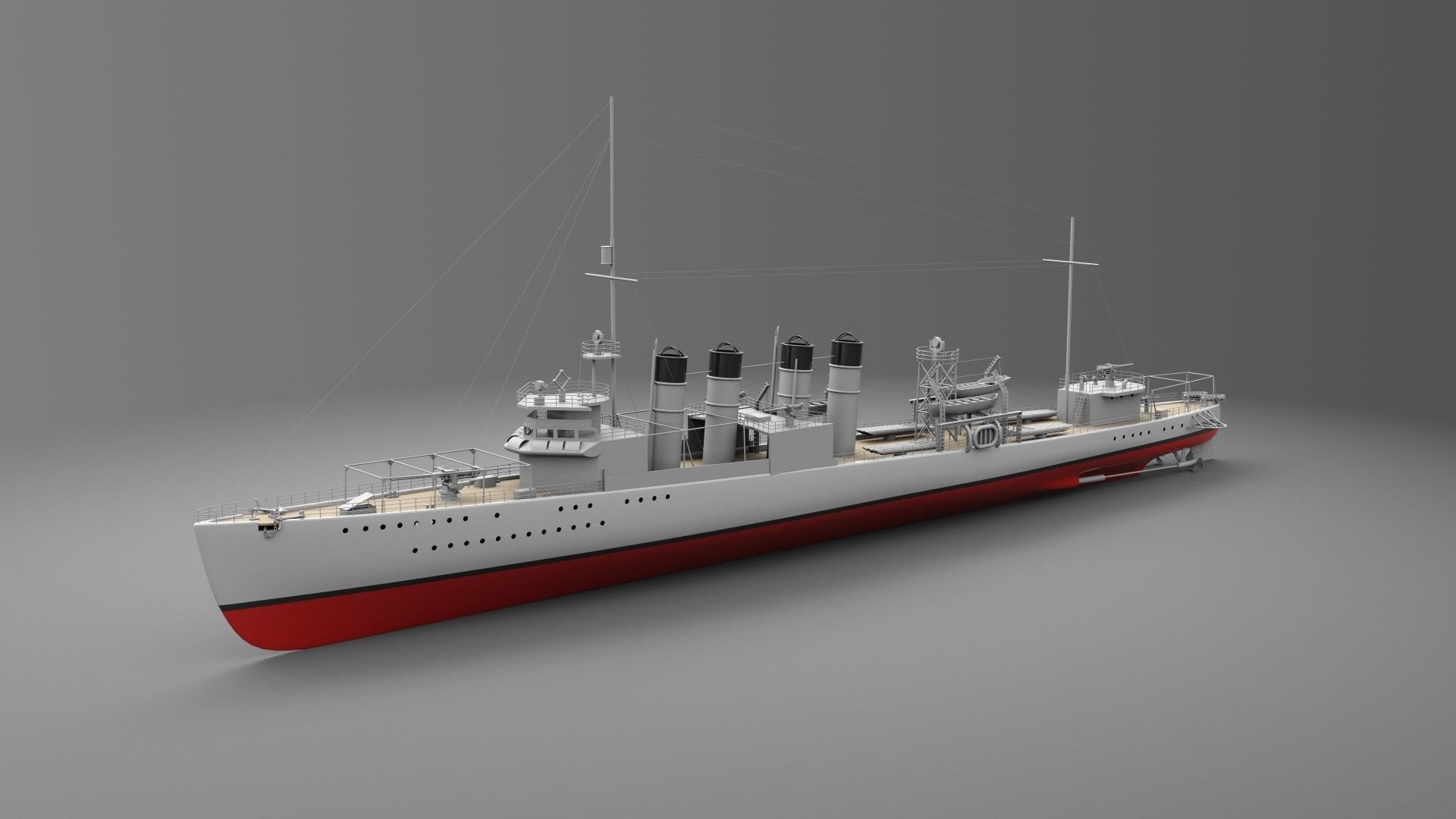 Watercraft 3 - Destroyer Ship 3D model_4
