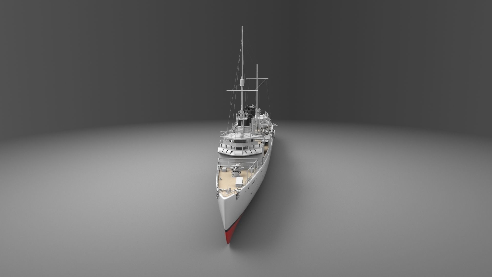 Watercraft 3 - Destroyer Ship 3D model_3