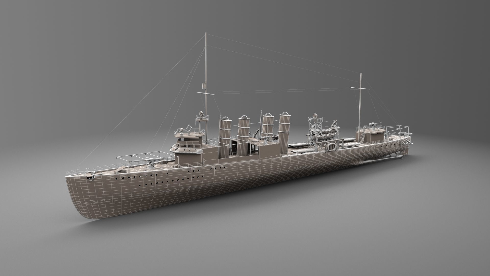 Watercraft 3 - Destroyer Ship 3D model_12