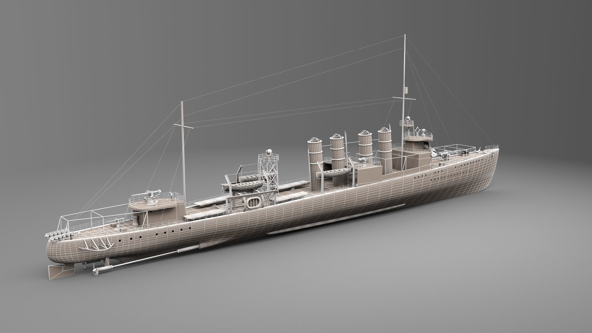 Watercraft 3 - Destroyer Ship 3D model_16