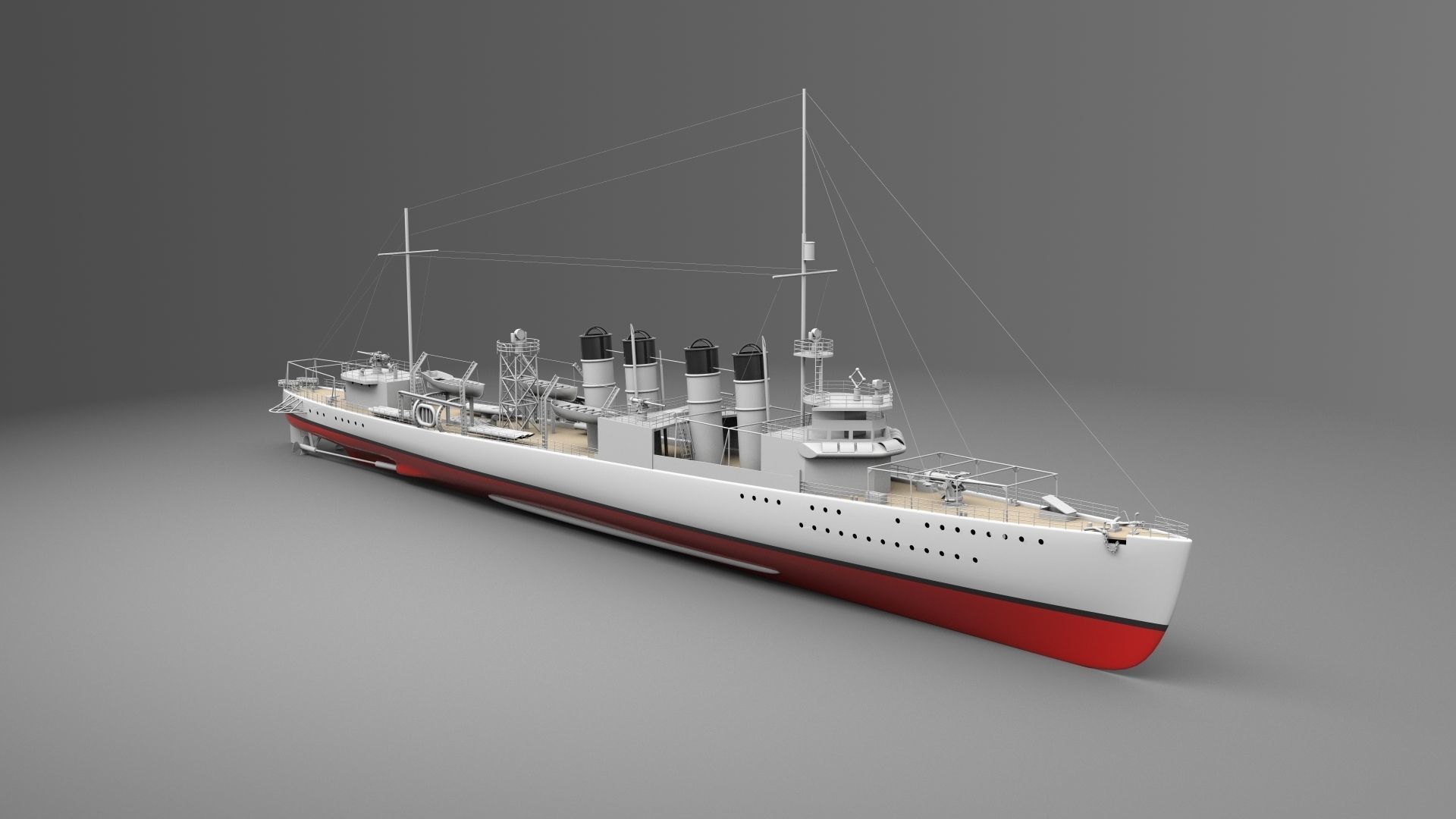 Watercraft 3 - Destroyer Ship 3D model_2