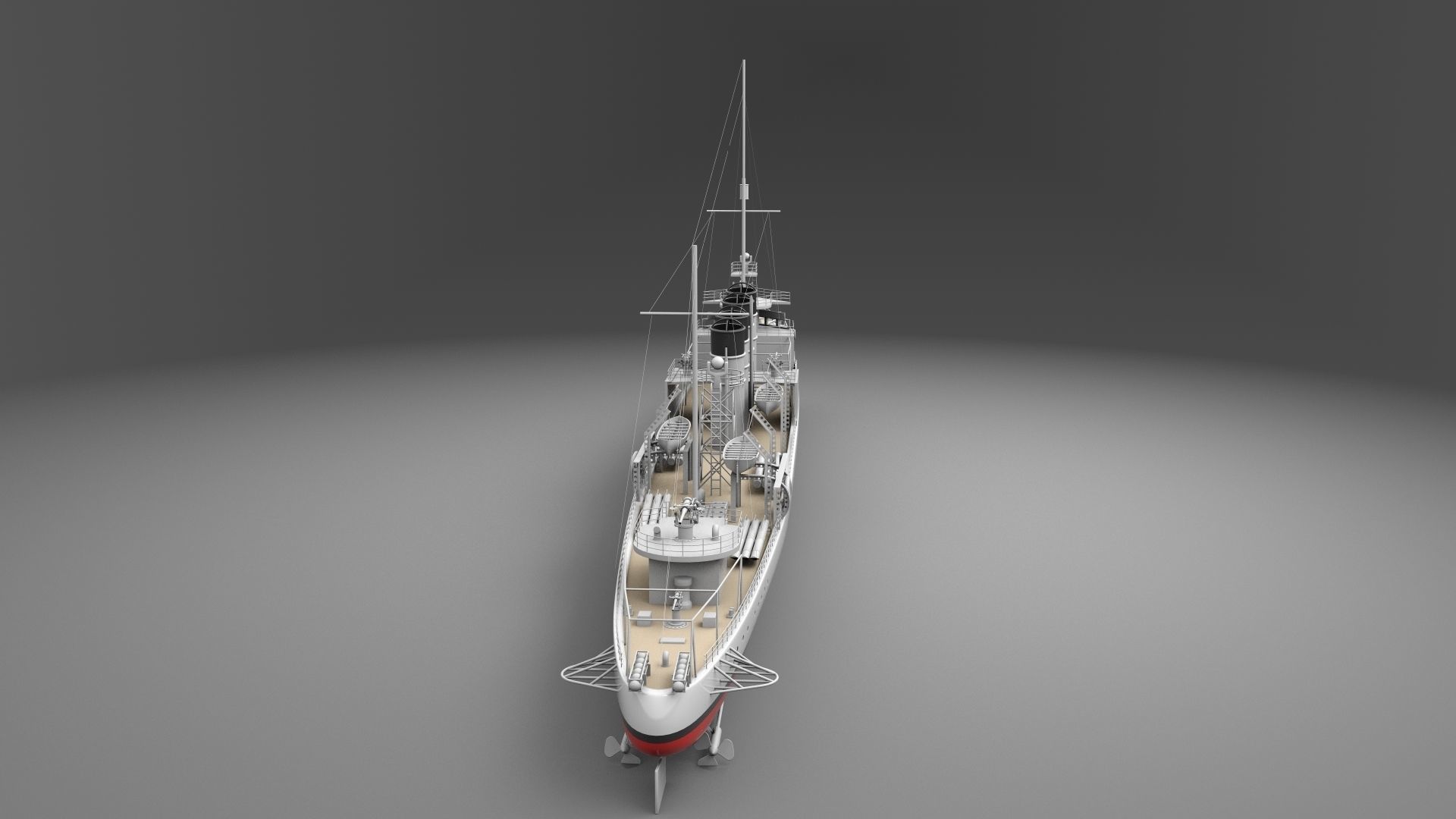 Watercraft 3 - Destroyer Ship 3D model_7
