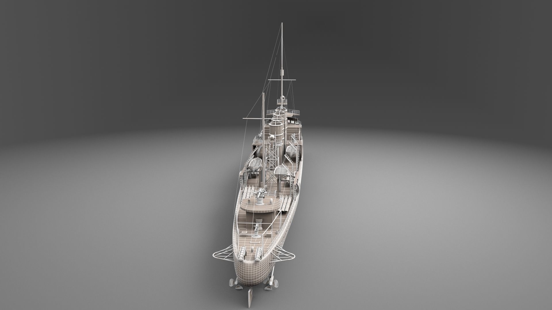 Watercraft 3 - Destroyer Ship 3D model_15