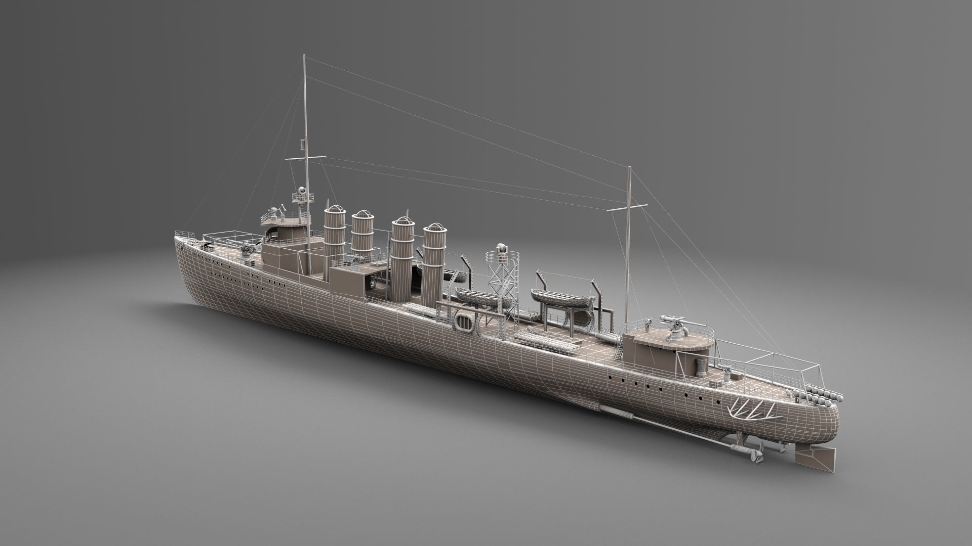 Watercraft 3 - Destroyer Ship 3D model_14