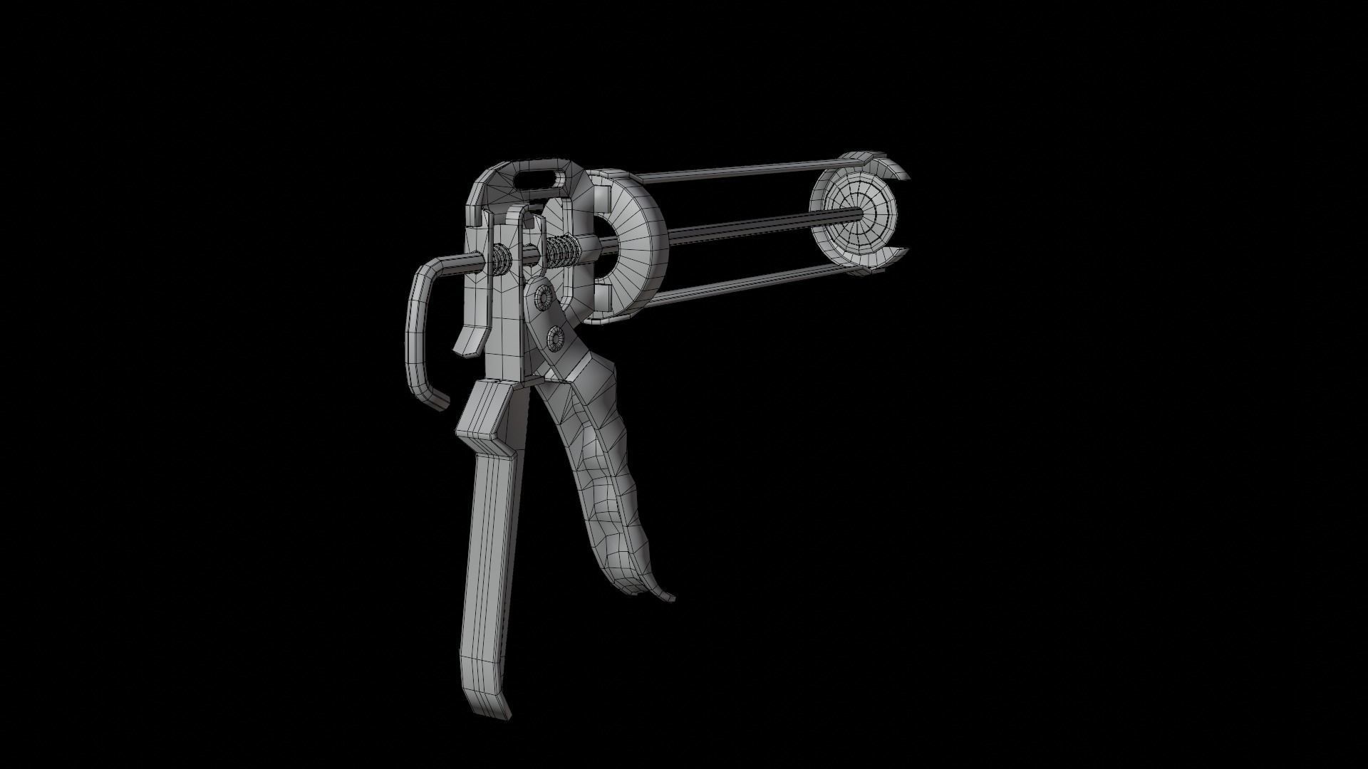 Silicone Gun Low-poly 3D model_15