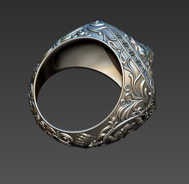man ring lion 3D print model_3