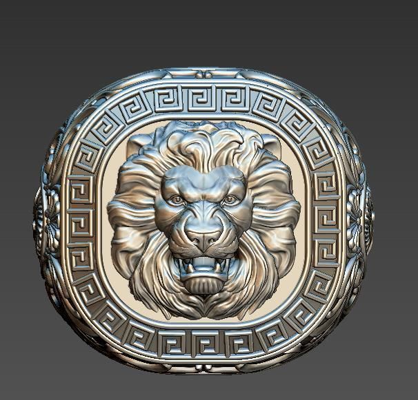 man ring lion 3D print model_1