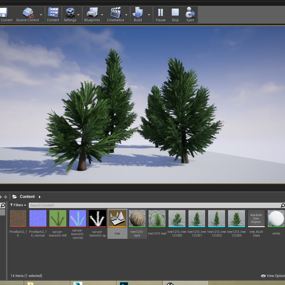 spruce low poly tree Low-poly 3D model_9