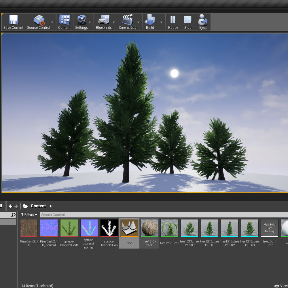 spruce low poly tree Low-poly 3D model_5
