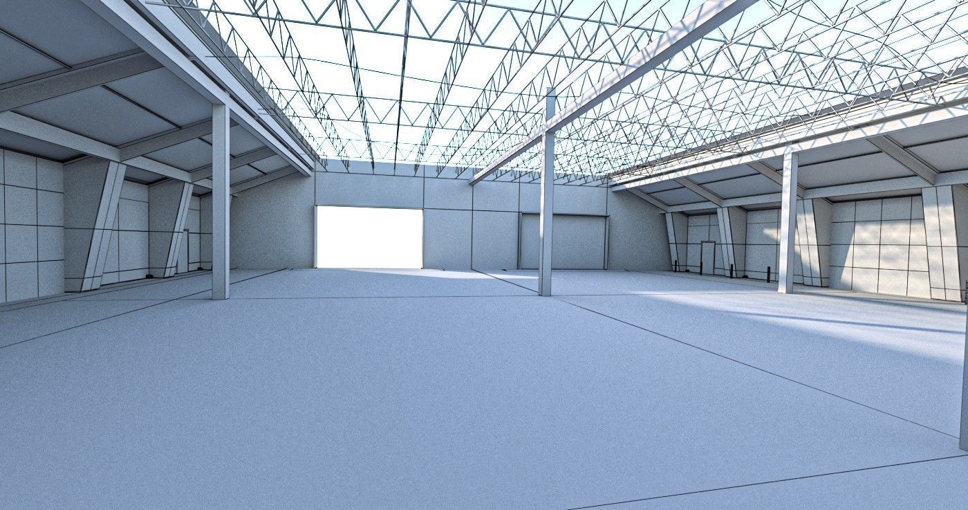 old warehouse Low-poly 3D model_12