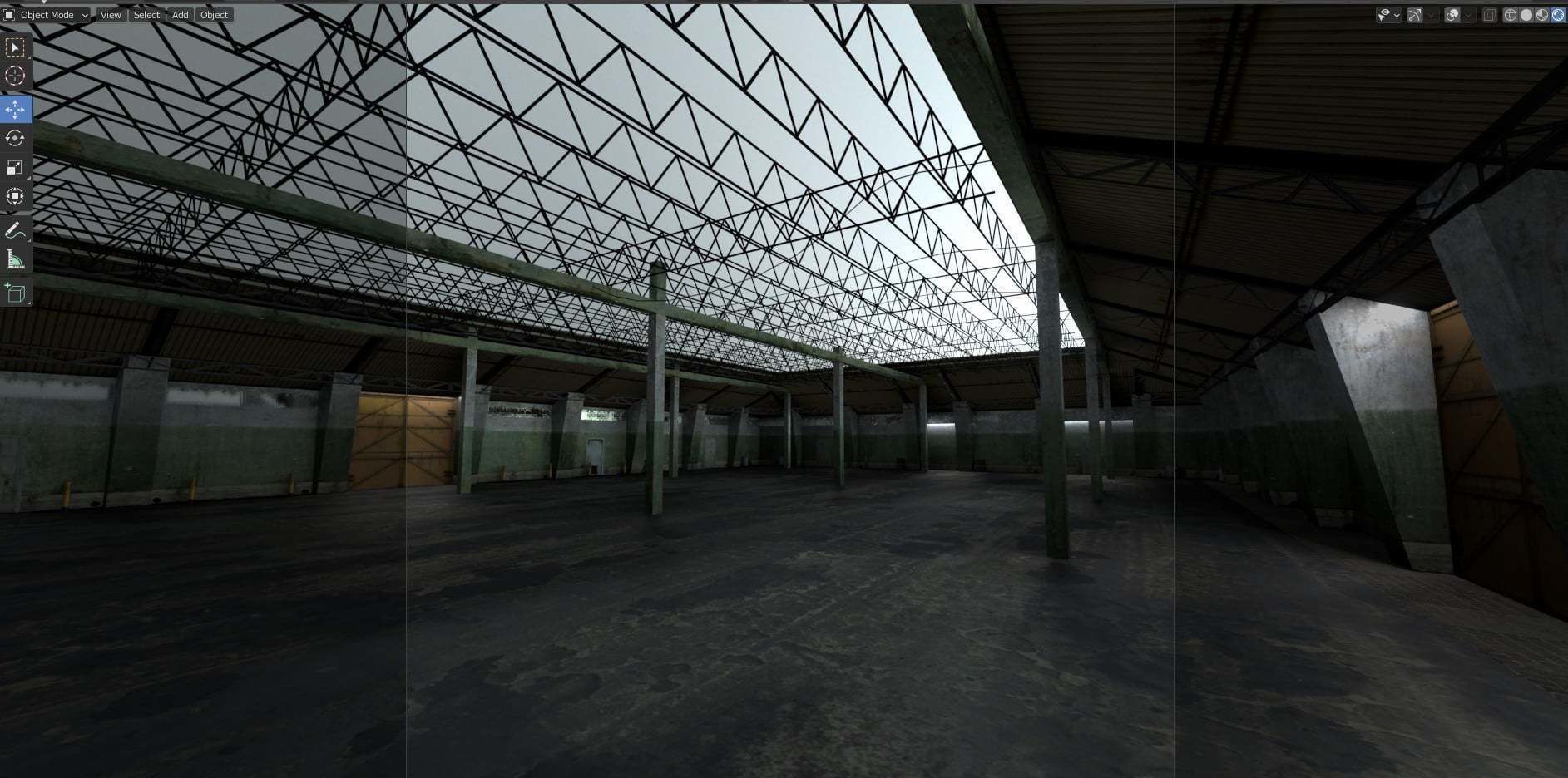 old warehouse Low-poly 3D model_9