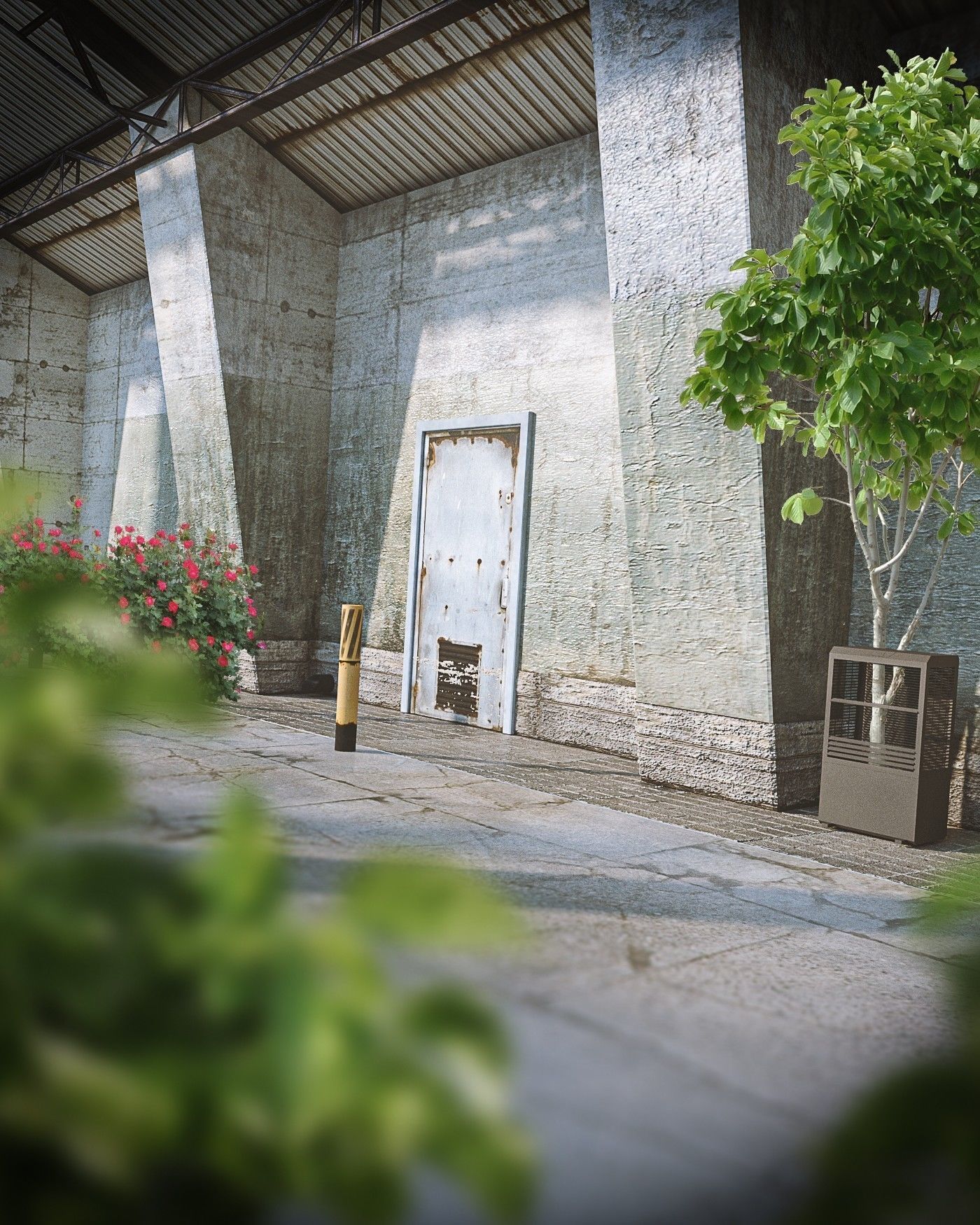 old warehouse Low-poly 3D model_5