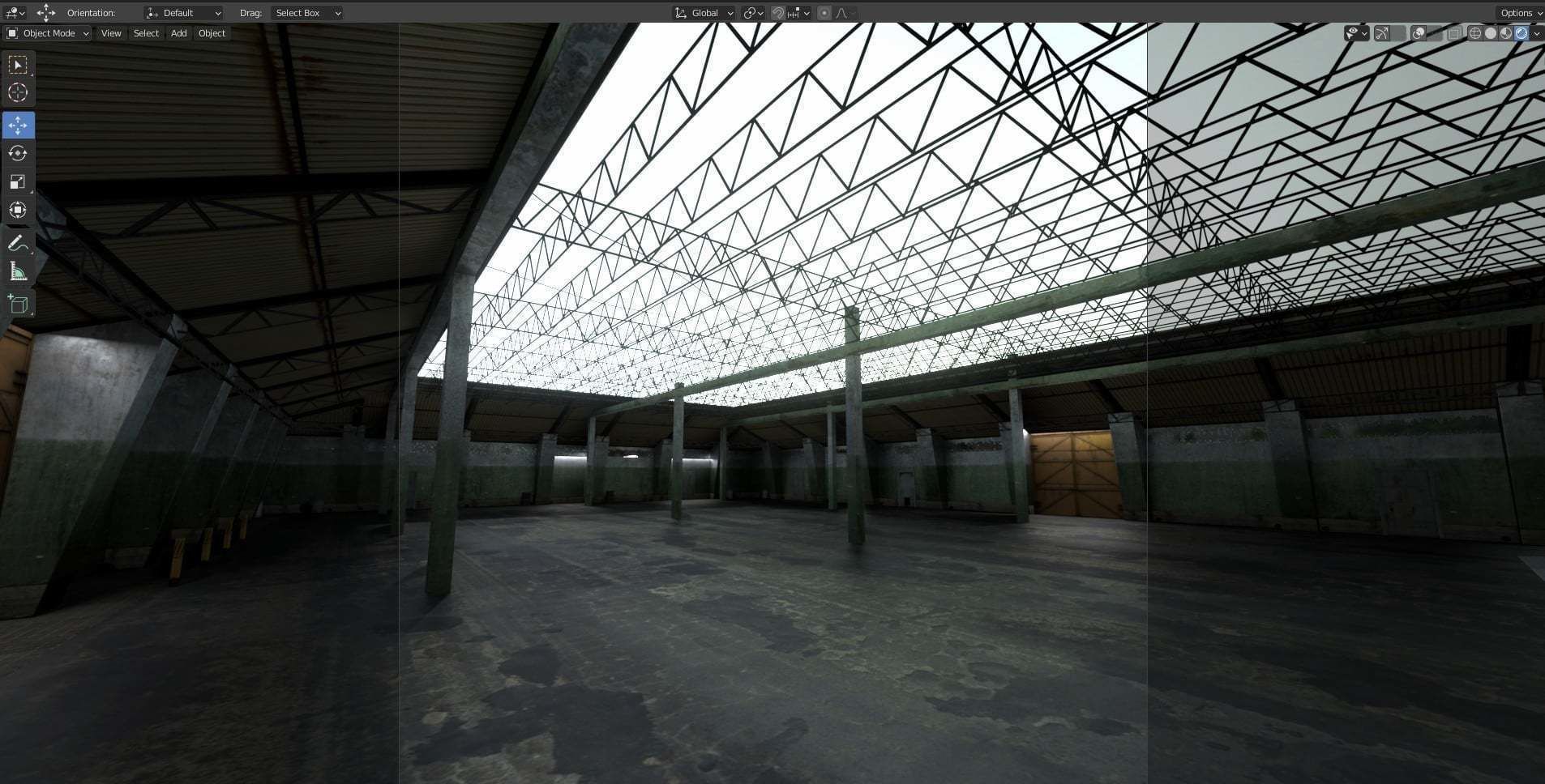 old warehouse Low-poly 3D model_11