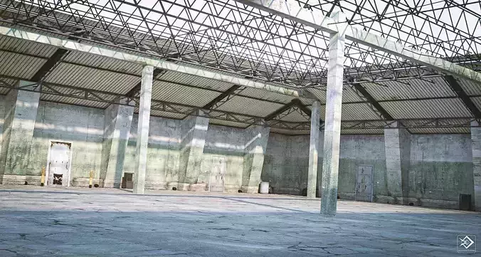 old warehouse Low-poly 3D model