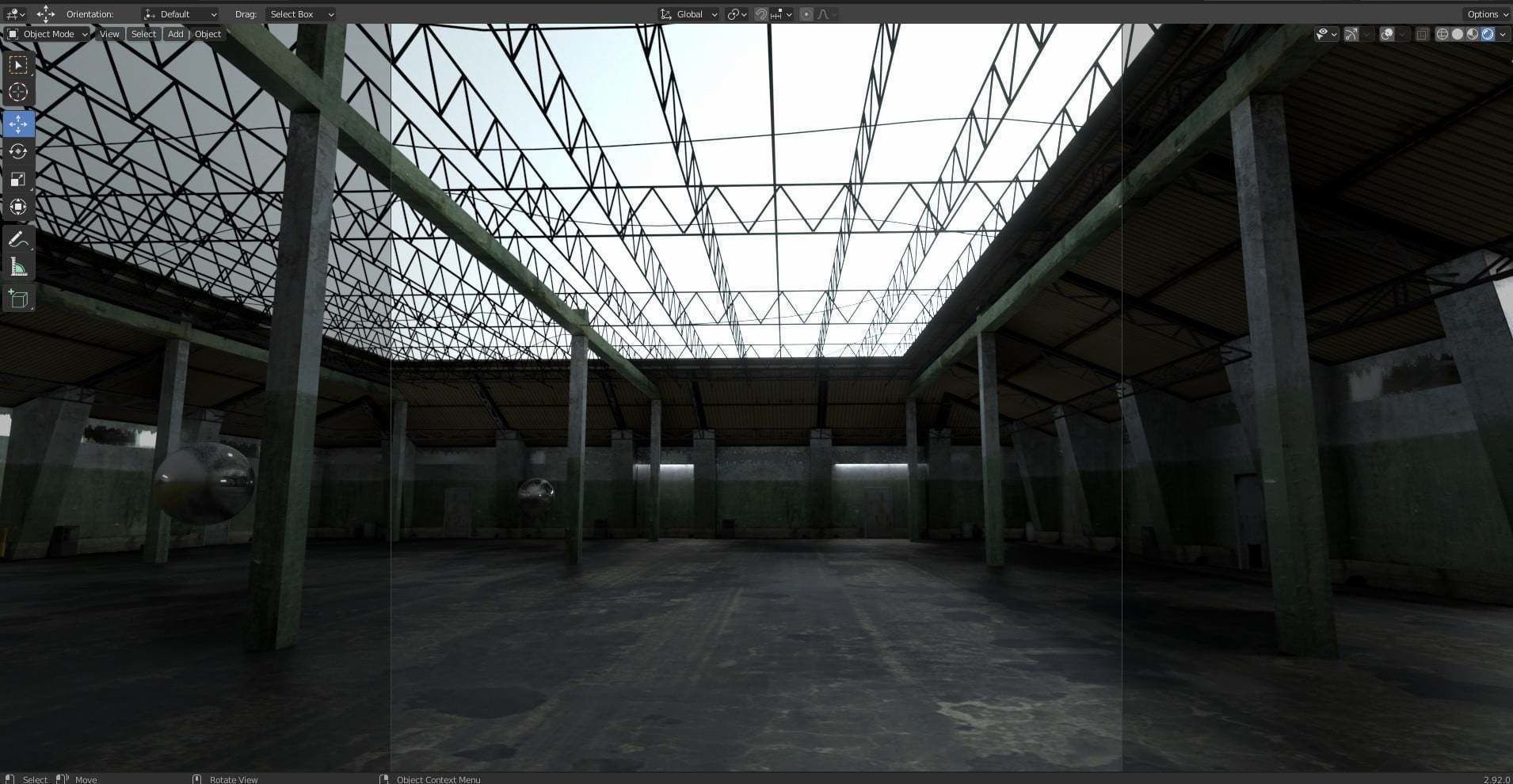 old warehouse Low-poly 3D model_10