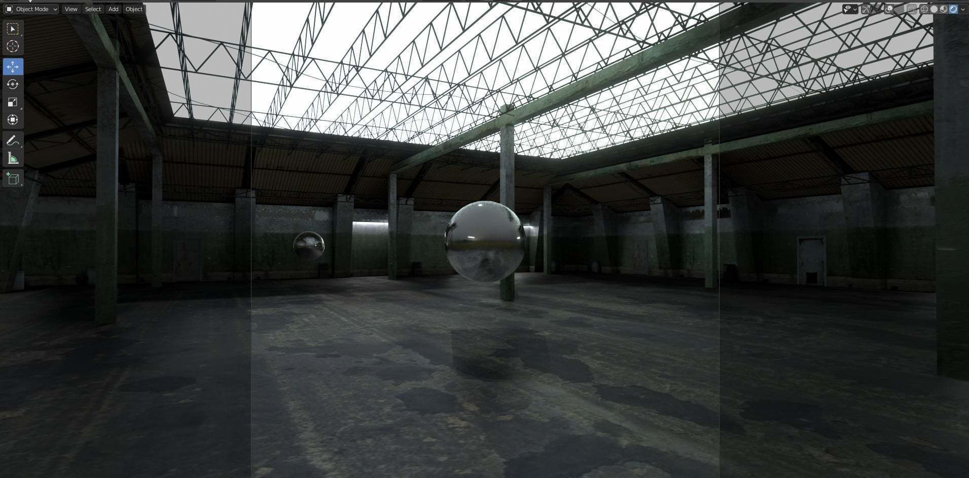 old warehouse Low-poly 3D model_8