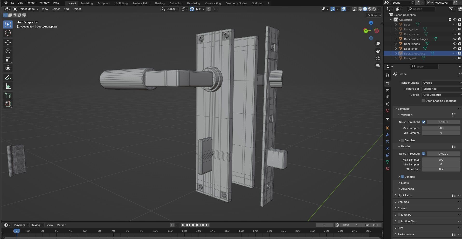 Door CG67 3D model_7