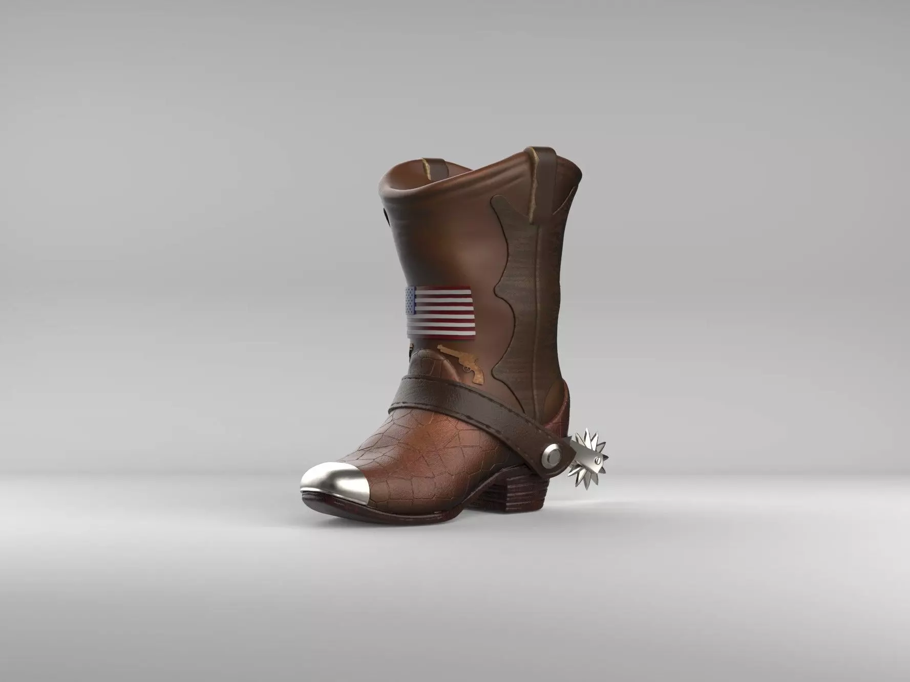 Cowboy Boot Piggy Bank 3D print model_0