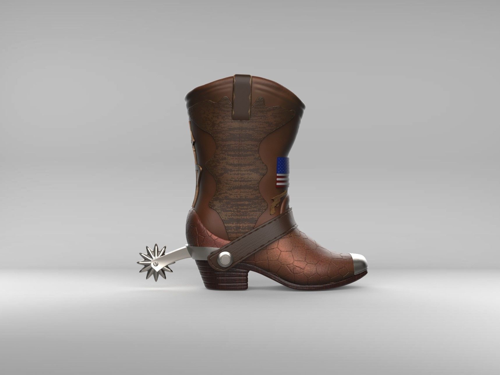 Cowboy Boot Piggy Bank 3D print model_2