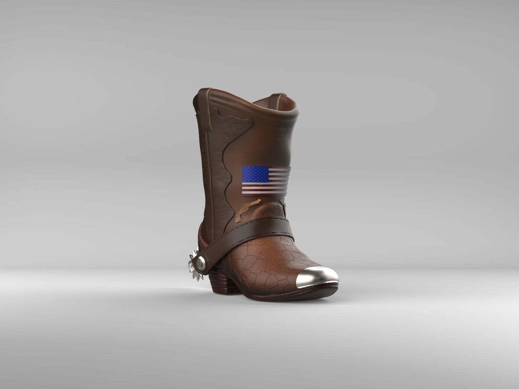 Cowboy Boot Piggy Bank 3D print model_1