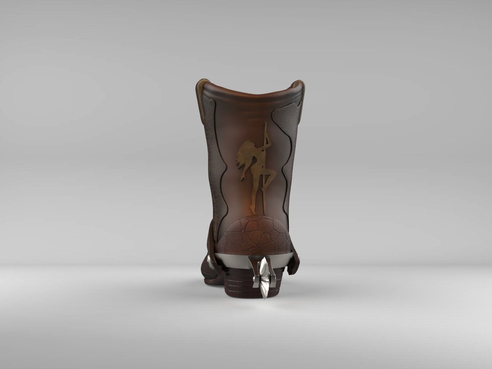 Cowboy Boot Piggy Bank 3D print model_3