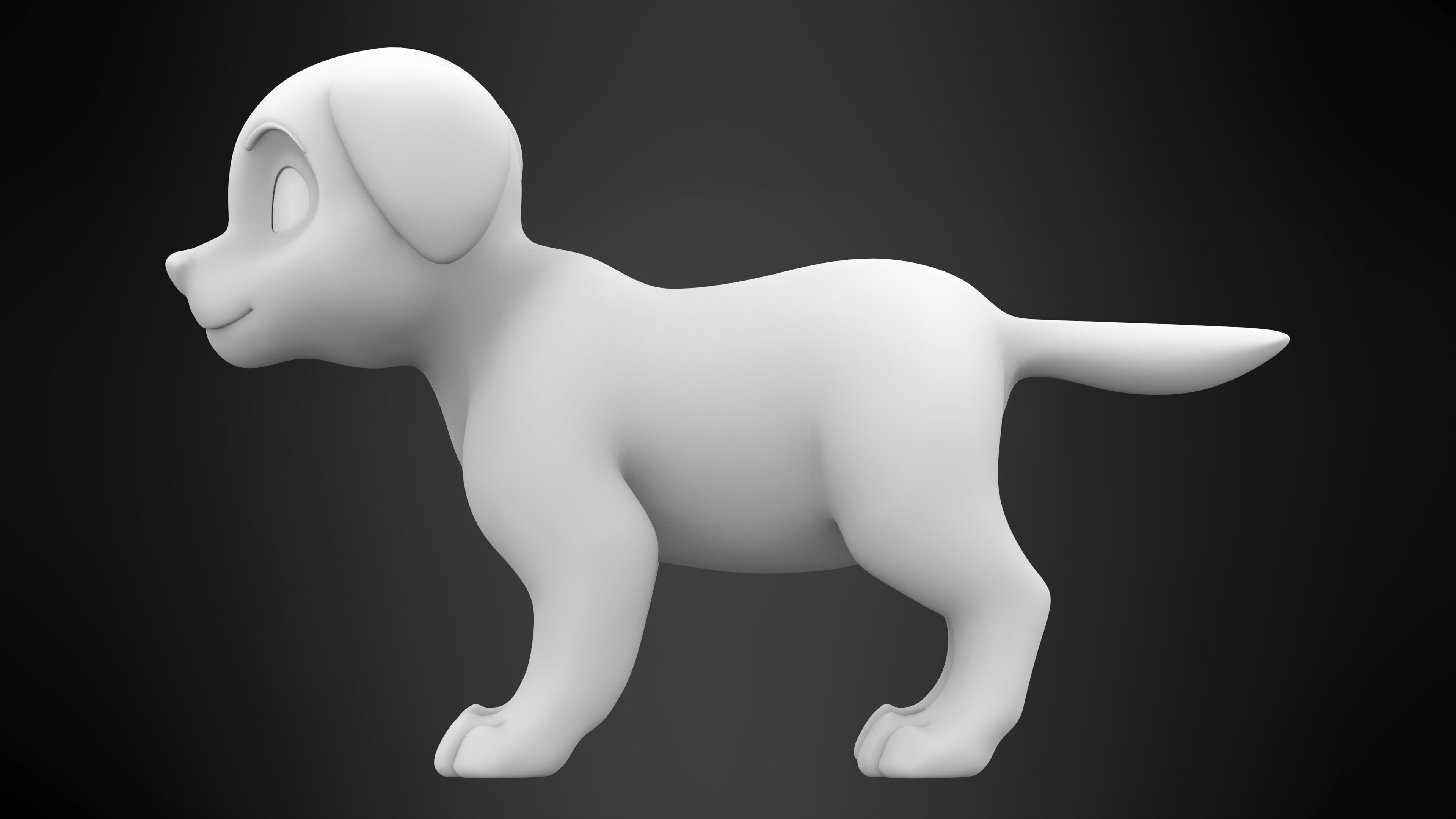 Black Labrador Low-poly 3D model_7
