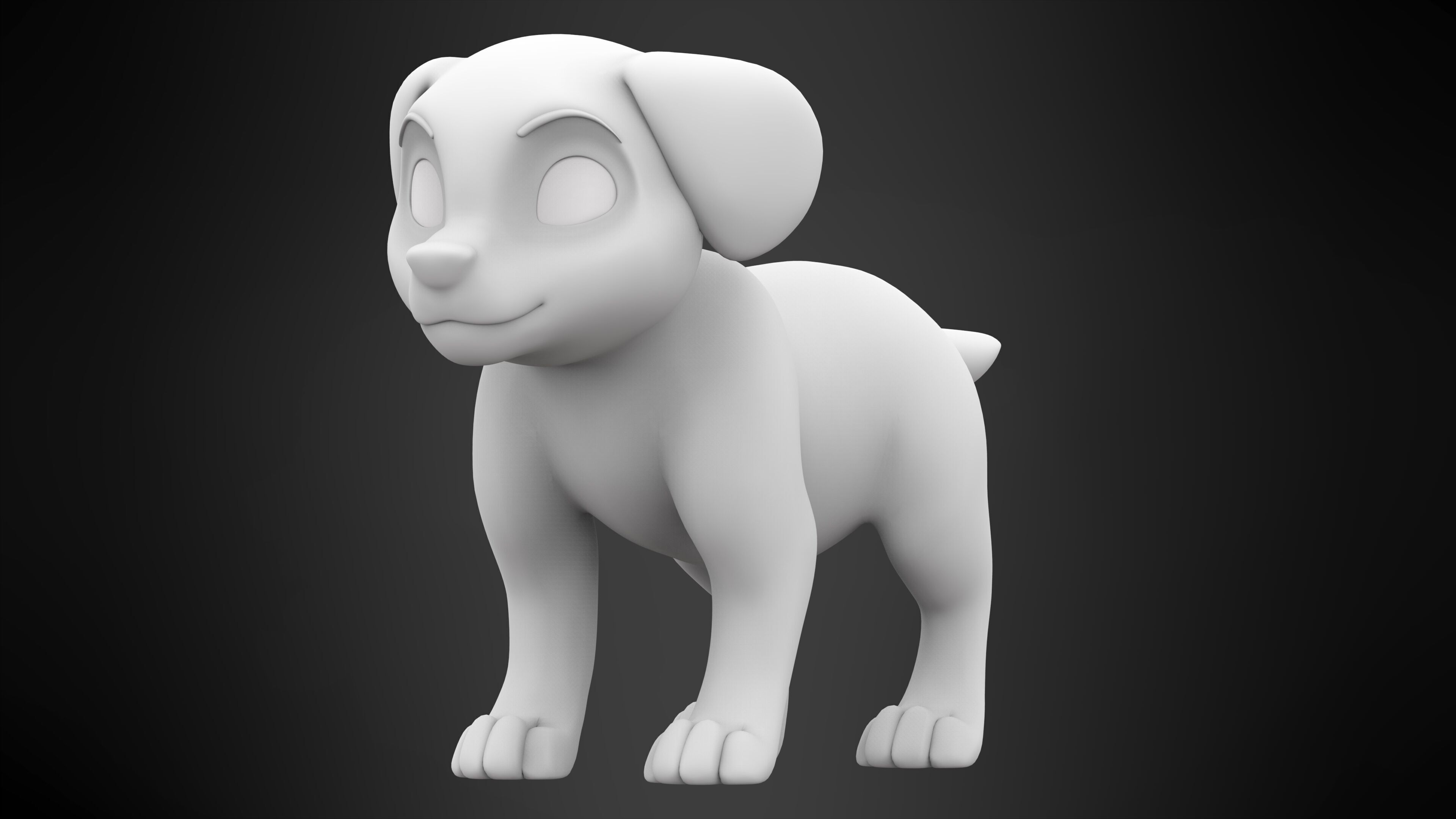 Black Labrador Low-poly 3D model_5