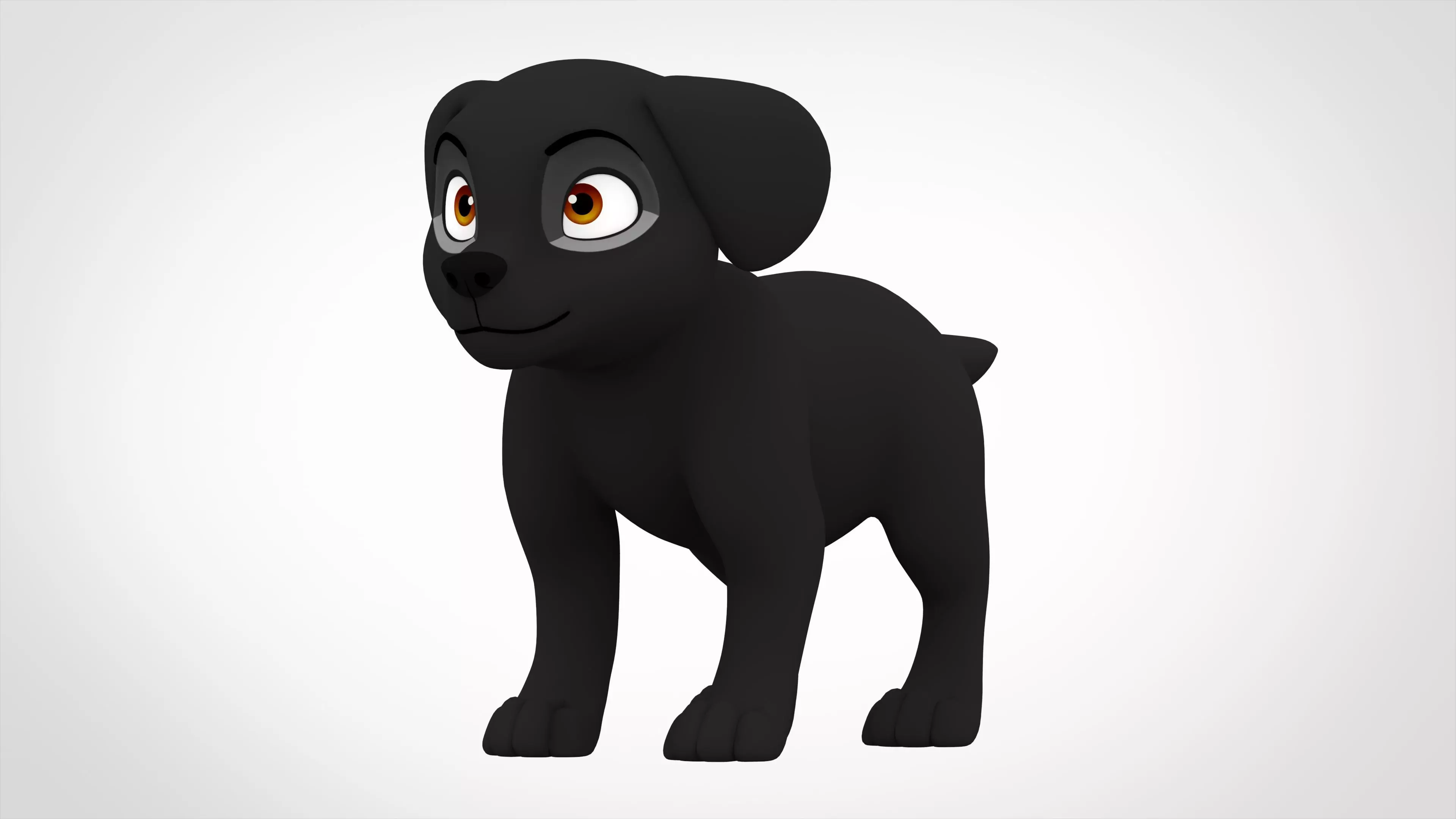 Black Labrador Low-poly 3D model_0