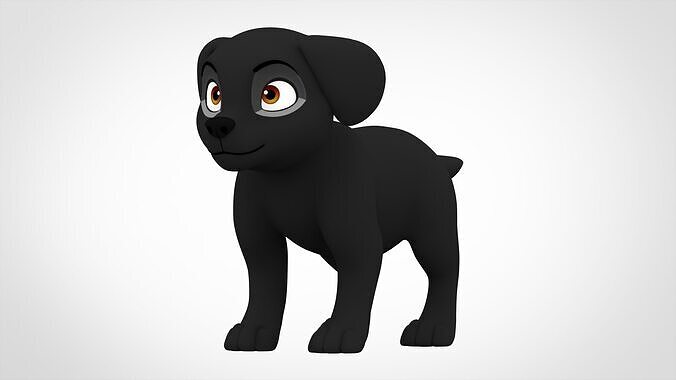 Black Labrador Low-poly 3D model