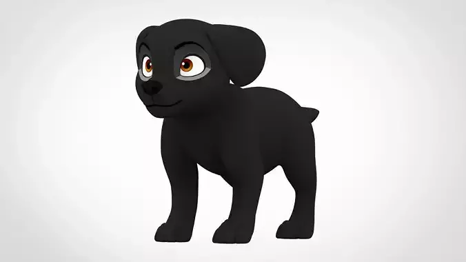Black Labrador Low-poly 3D model