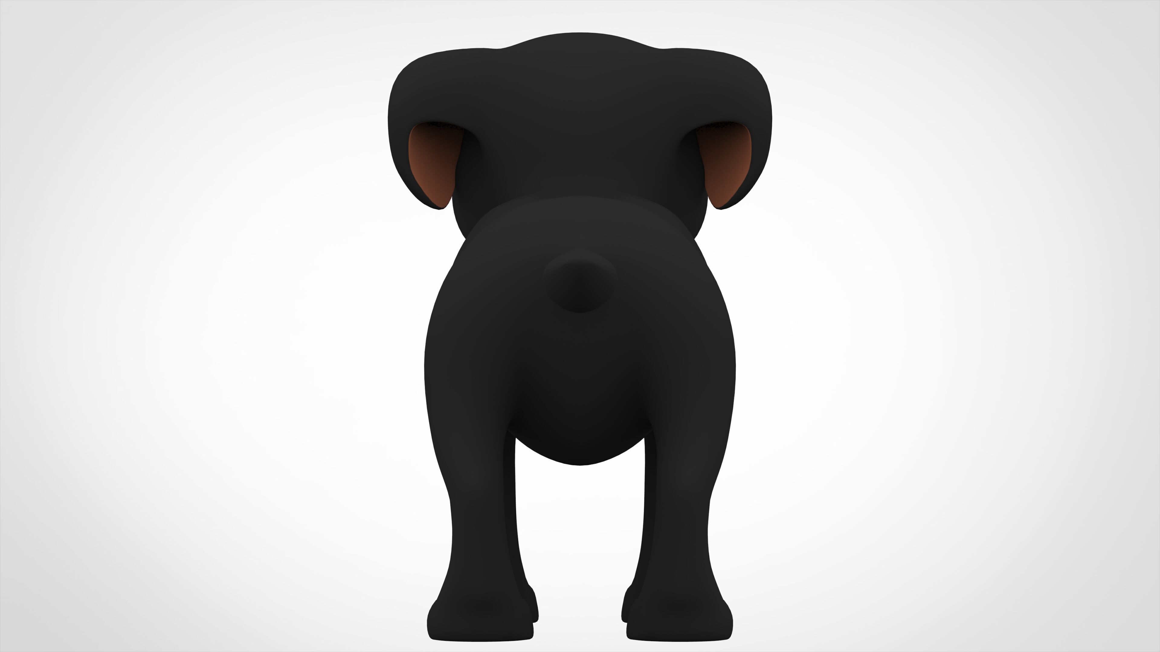 Black Labrador Low-poly 3D model_3