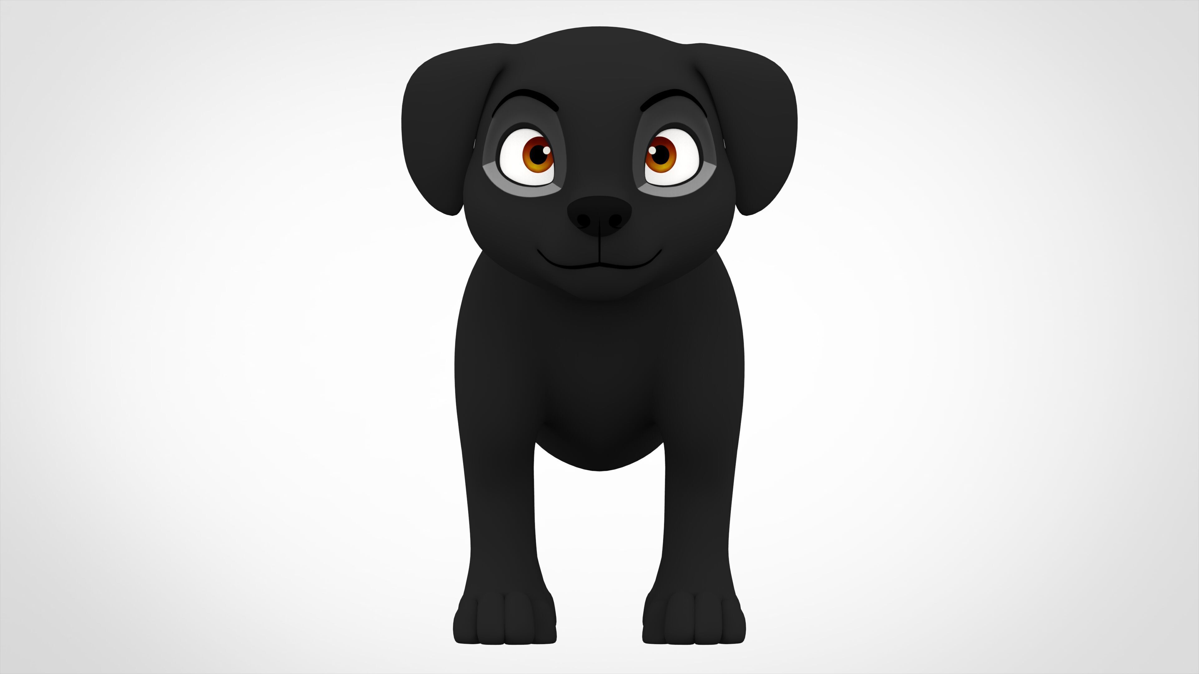 Black Labrador Low-poly 3D model_1