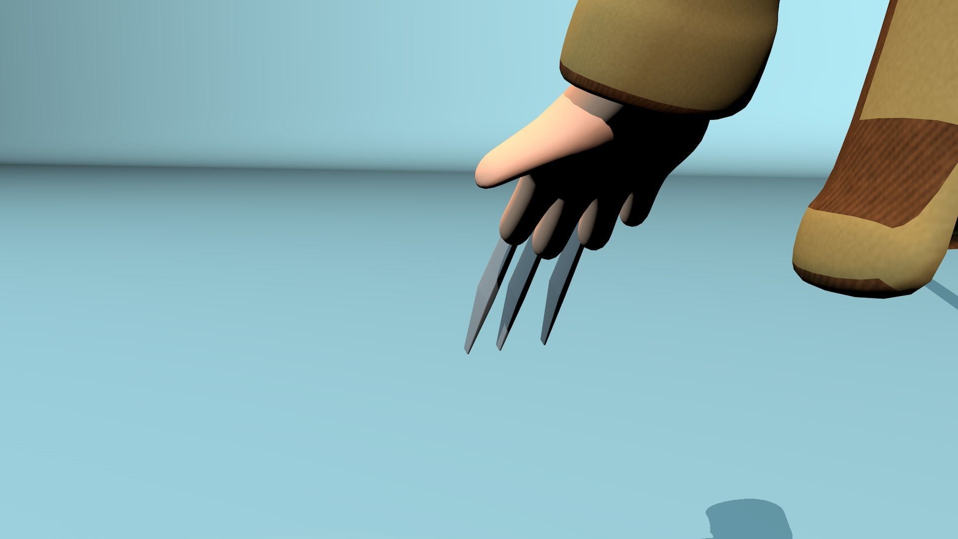 Rigged stylized wolverine character with textures 3D model_44