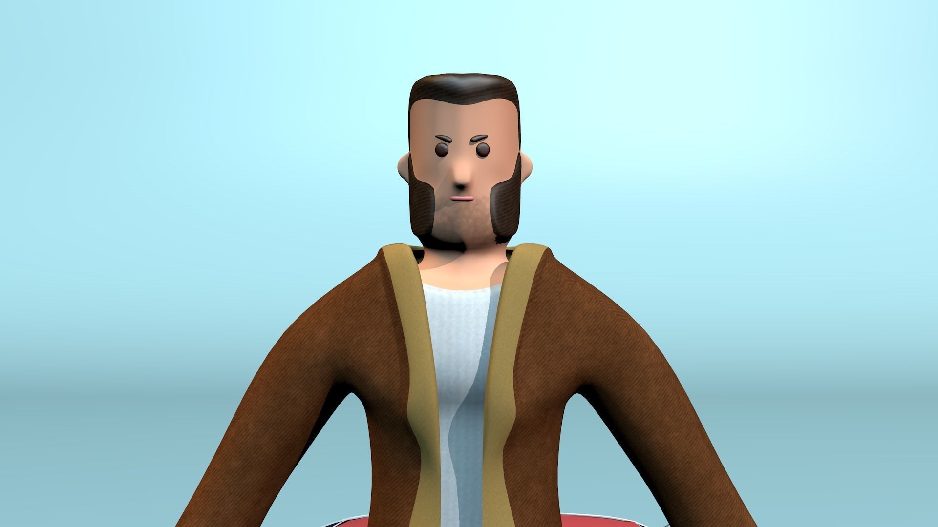 Rigged stylized wolverine character with textures 3D model_6