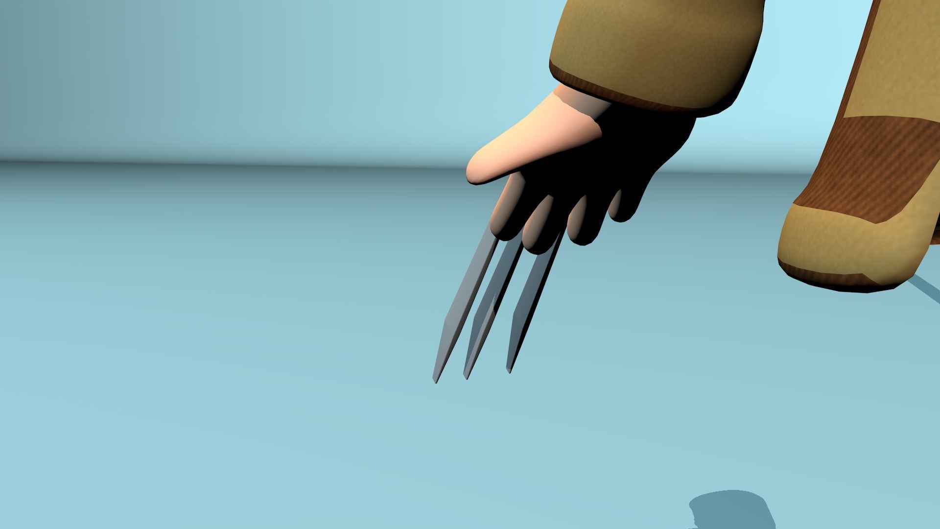 Rigged stylized wolverine character with textures 3D model_50