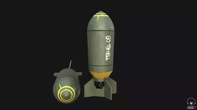 WWII US Torpedo Bomb PBR Low-poly 3D model