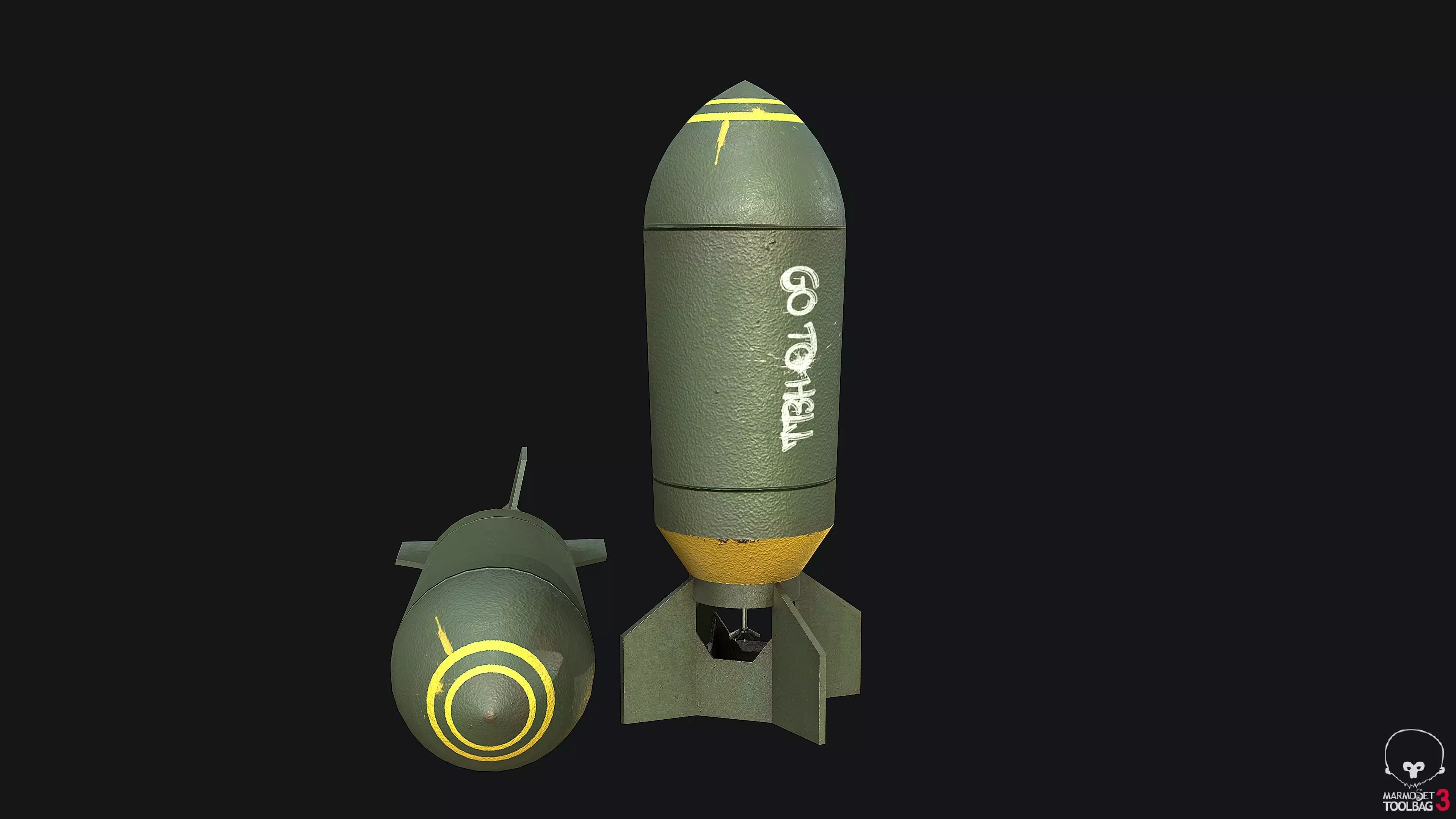 WWII US Torpedo Bomb PBR Low-poly 3D model_0