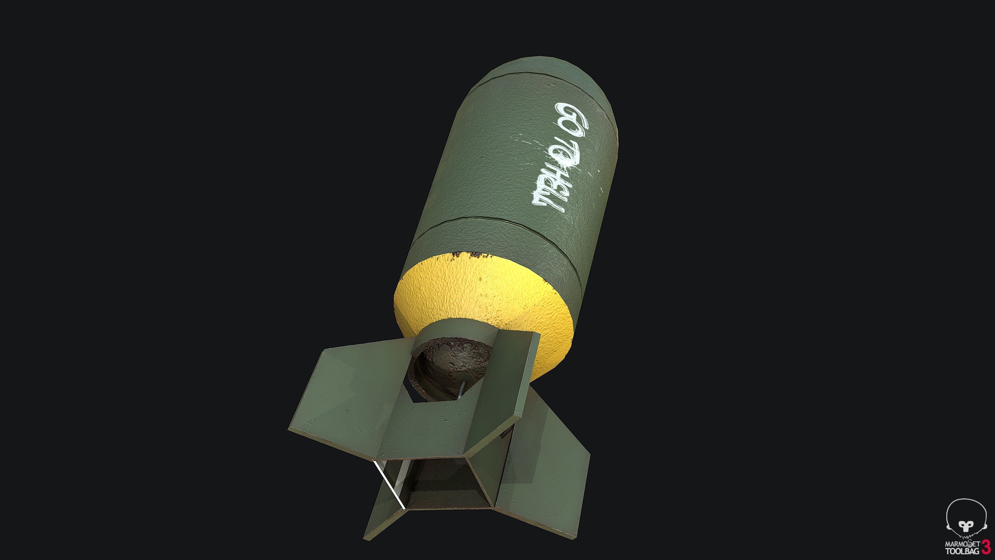 WWII US Torpedo Bomb PBR Low-poly 3D model_4