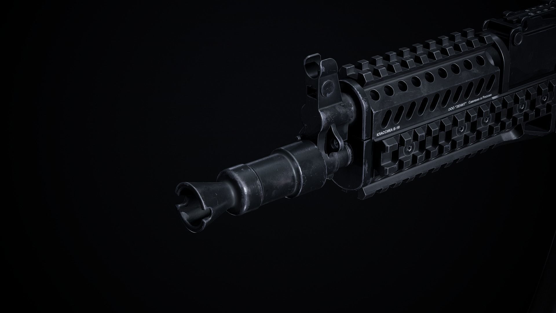 Handguard B10 and B19 for AKs PBR Low-poly 3D model_2